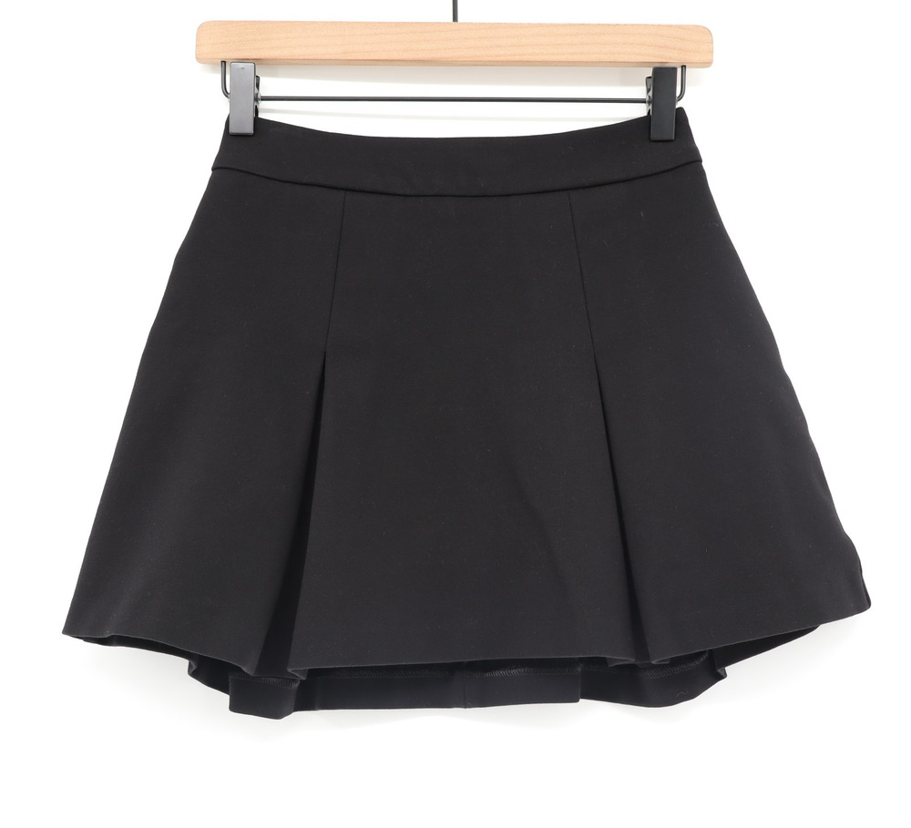 Lilly Pulitzer Sz 00 Delvey Mini Skort Pleaded Panel Front Noir Black Stretch